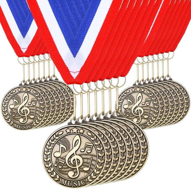 Quelay 30 Pcs 2'' Award Medals Bulk Gold Winner Medals with Neck Ribbons Metal Trophy Award Prize Gift for Tournaments, Competitions, Party, Kids and Adults - Image 1